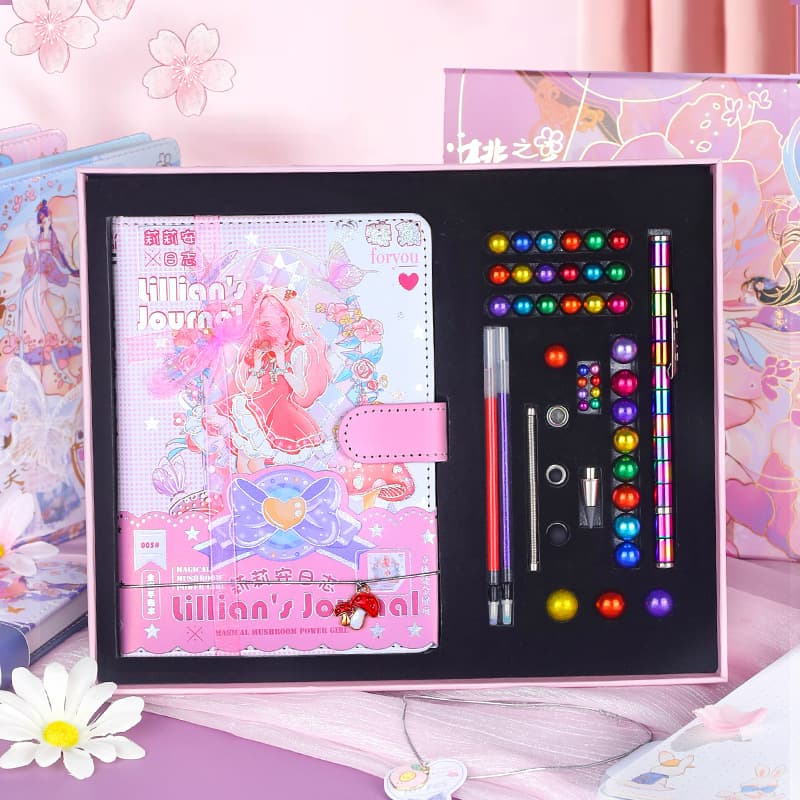 Magnetic Pen Notebook Stationery Set Gift Box Learning Supplies Student Children Back to School Gift
