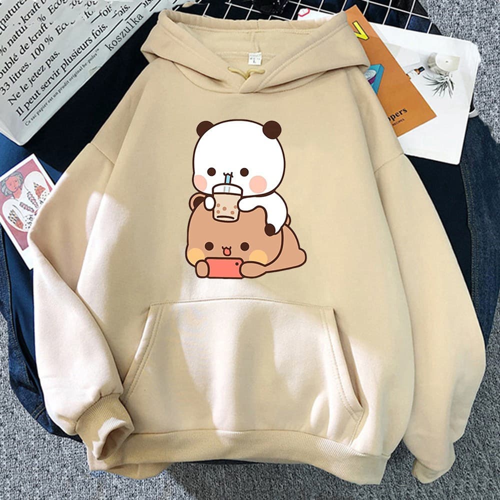 Autumn and winter cross-border new style Bubu One Two cute bears 3D digital printed sweatshirts for men and women loose casual tops