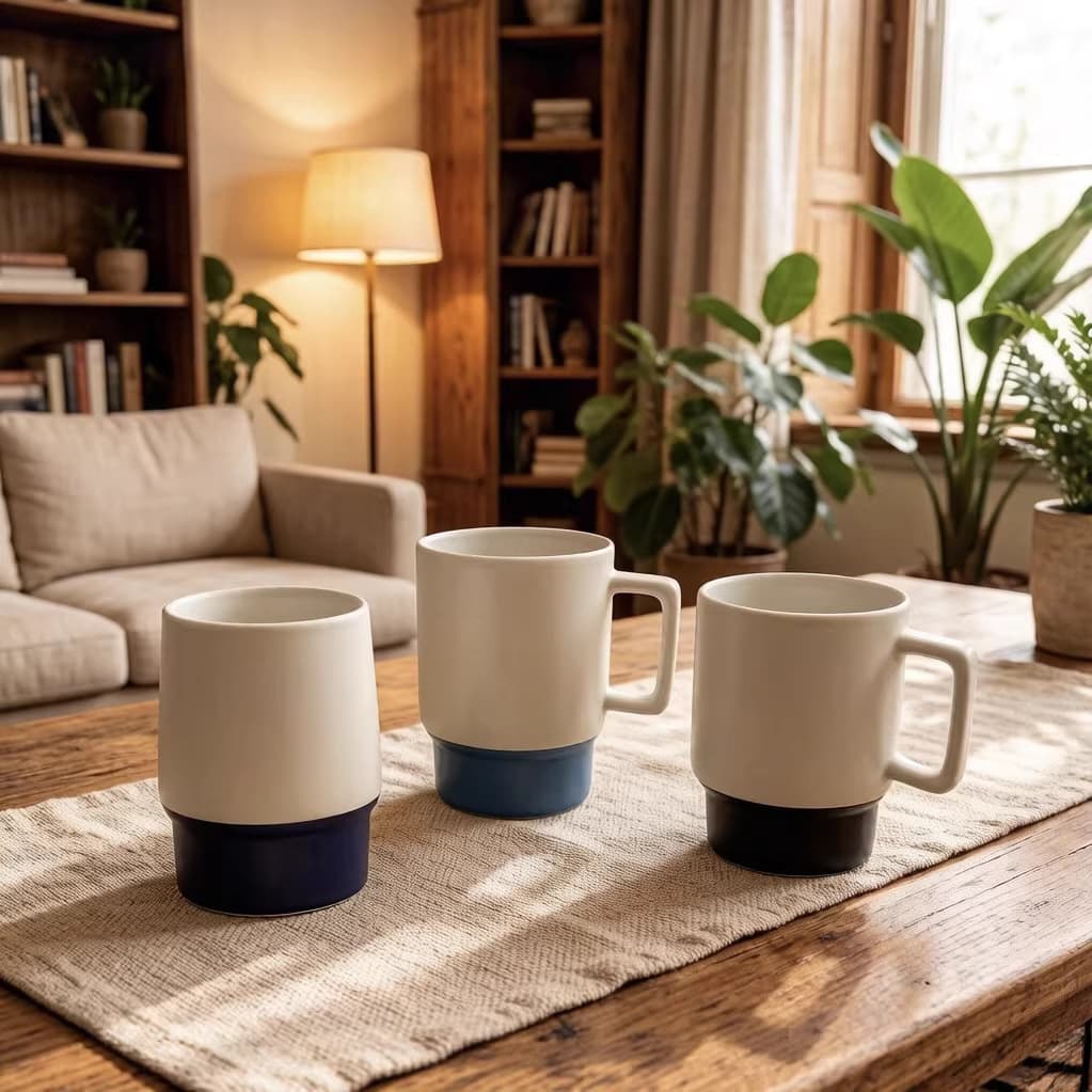 Sublimation 420ml base color stacked ceramic mug