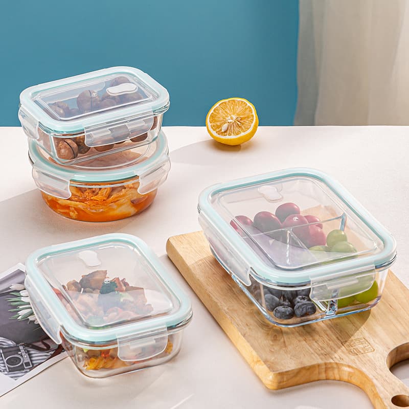 Wholesale dropshipping glass lunch box preservation bowl microwave heating bowl lunch box fruit preservation box portable heat preservation