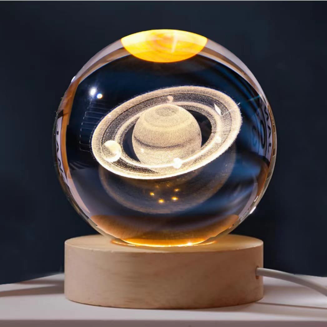 3D internally carved creative crystal ball night light tabletop ornaments manufacturer wholesale bedside ornaments cross-border supply