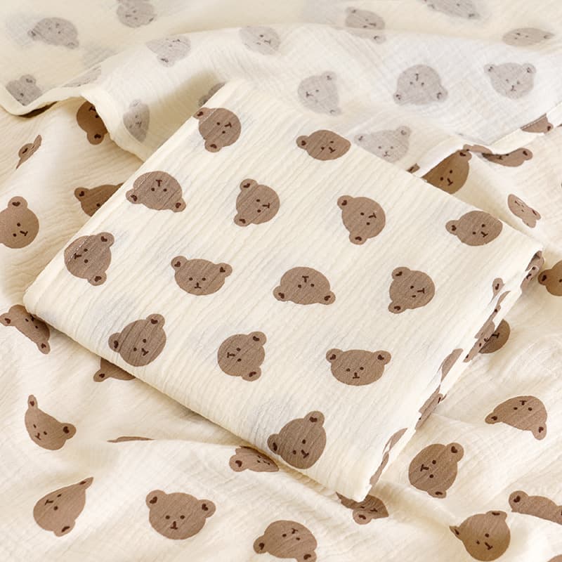 Korean Style Pure Cotton Double Layer Crepe Bath Towel Newborn Swaddle Wrap Cross-border Cotton Solid Color Gauze Wrap Blanket