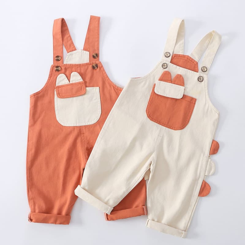 2025 new children's 0123 year old men's and women's overalls spring and summer clothing cartoon cute pocket pure cotton can be opened