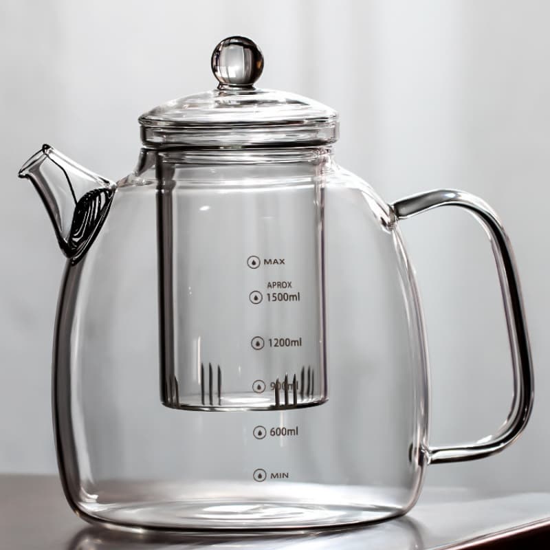 2024 New Glass Tea Brewing Pot, Large Capacity Heat-Resistant for Electric Ceramic Stove, Complete Set for Boiling and Brewing Tea