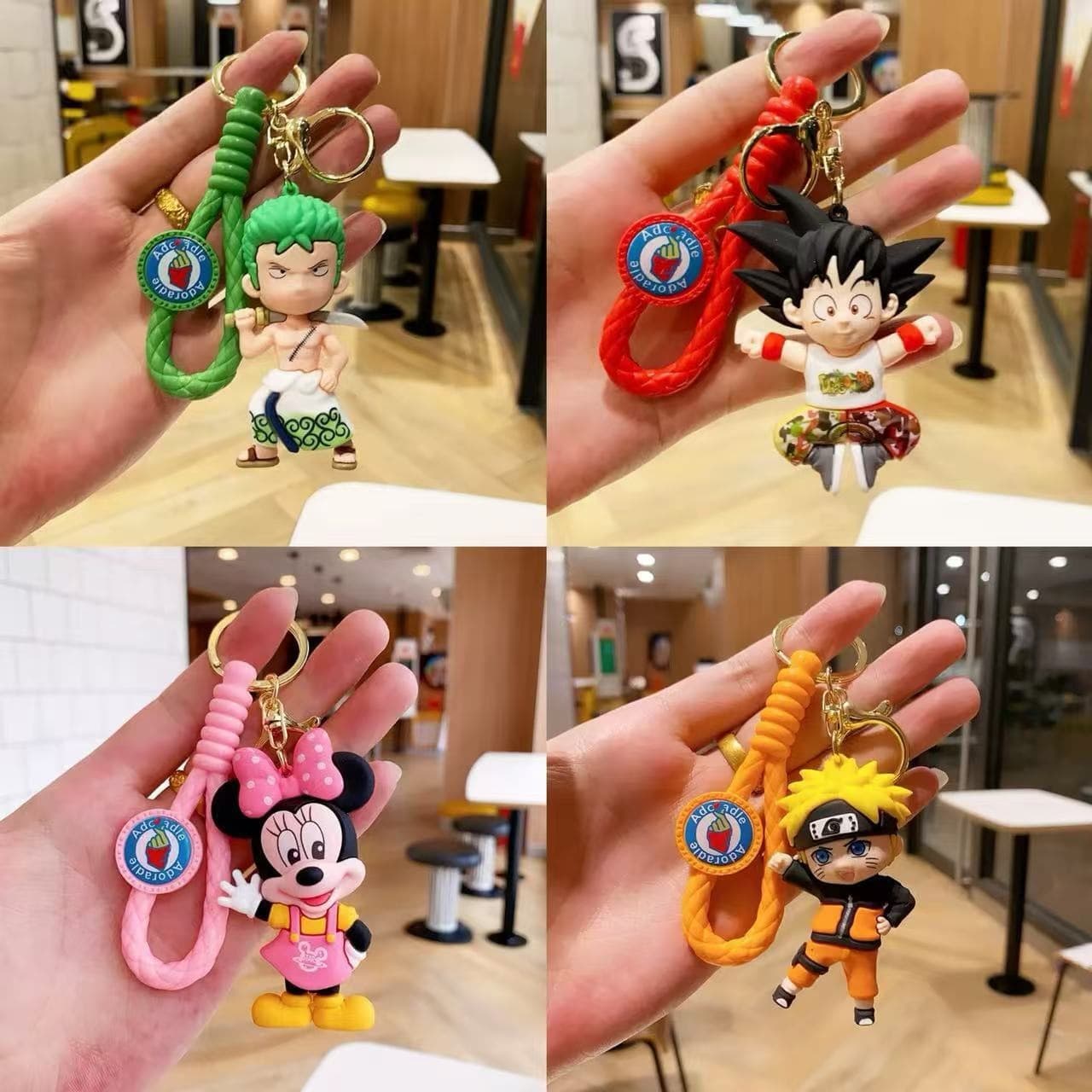 Cartoon Figure Keychain Exquisite Doll Student Backpack Pendant Car Accessory Couple Small Gift Wholesale