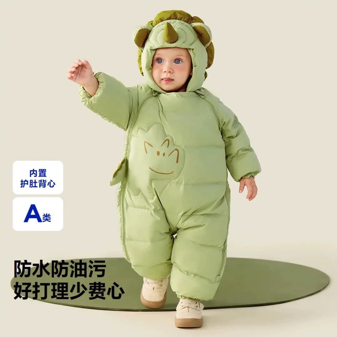 Baby Down Jumpsuit Boys Girls Outerwear 2025 New Children Warm Crawling Suit Romper Thickened Style