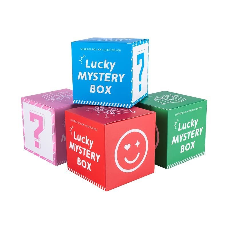 Cross-border internet celebrity fun stall lucky small box cross-border gift English square color box small batch gift box
