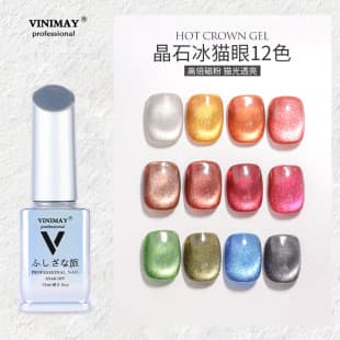 Crystal Ice Cat Eye Gel Polish VINIMAY New Crystal Ice Cat Eye Starry Color Nail Salon Exclusive Cat Eye