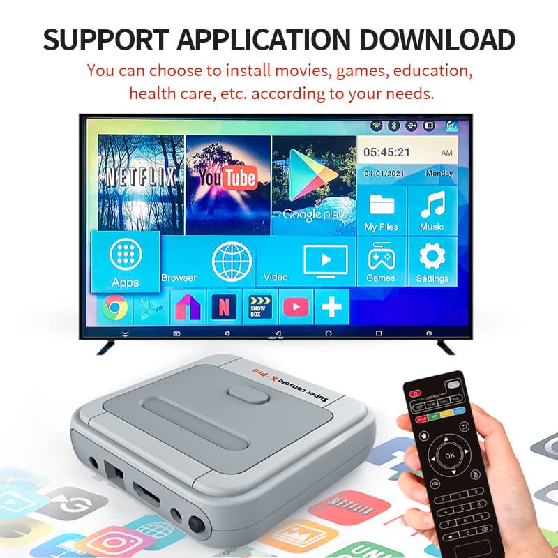 R8 Game Console Super Console X Pro Top Box Dual System TV Box 3D Two-Player 4K HD