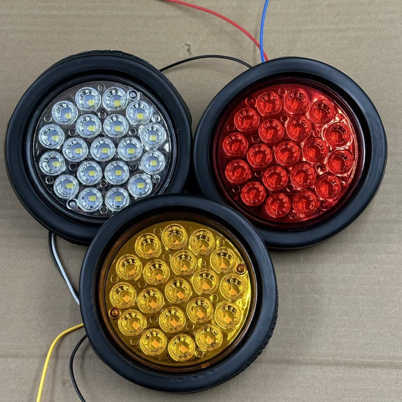Small Rubber Light for Trailer Truck Tail Light, CIMC Single Light Turn Signal Reverse Tail Light, Round Rubber Tail Light