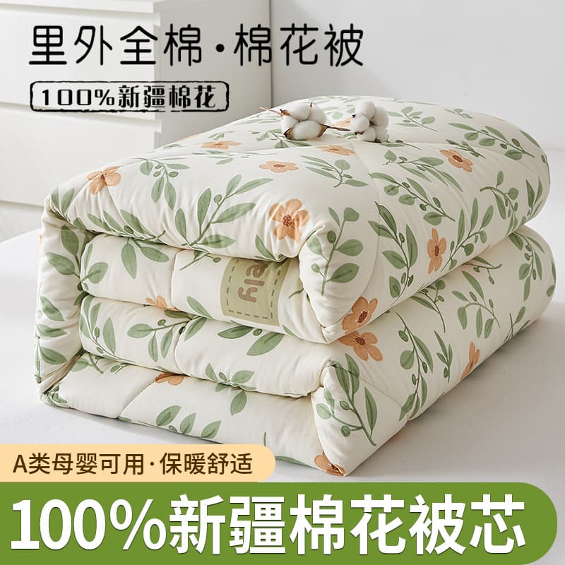 Xinjiang Long-Staple Cotton Quilt, Cotton Batting Comforter, Winter Single Pure Cotton Winter Thick Warm Spring/Autumn Thin Quilt