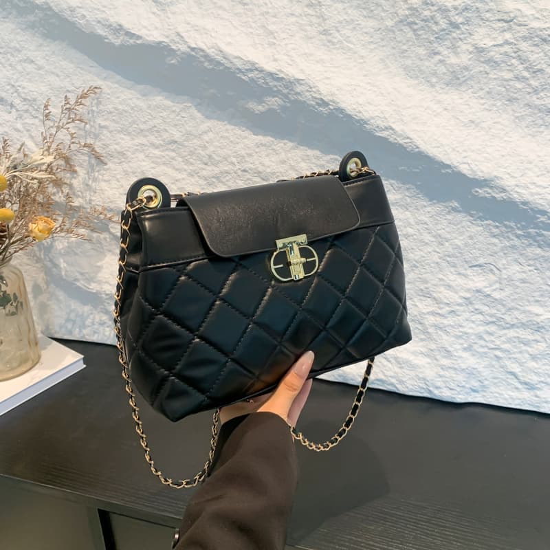 Fashionable rhombus embroidery underarm bag for women 2024 new autumn fashion texture solid color chain shoulder crossbody bag