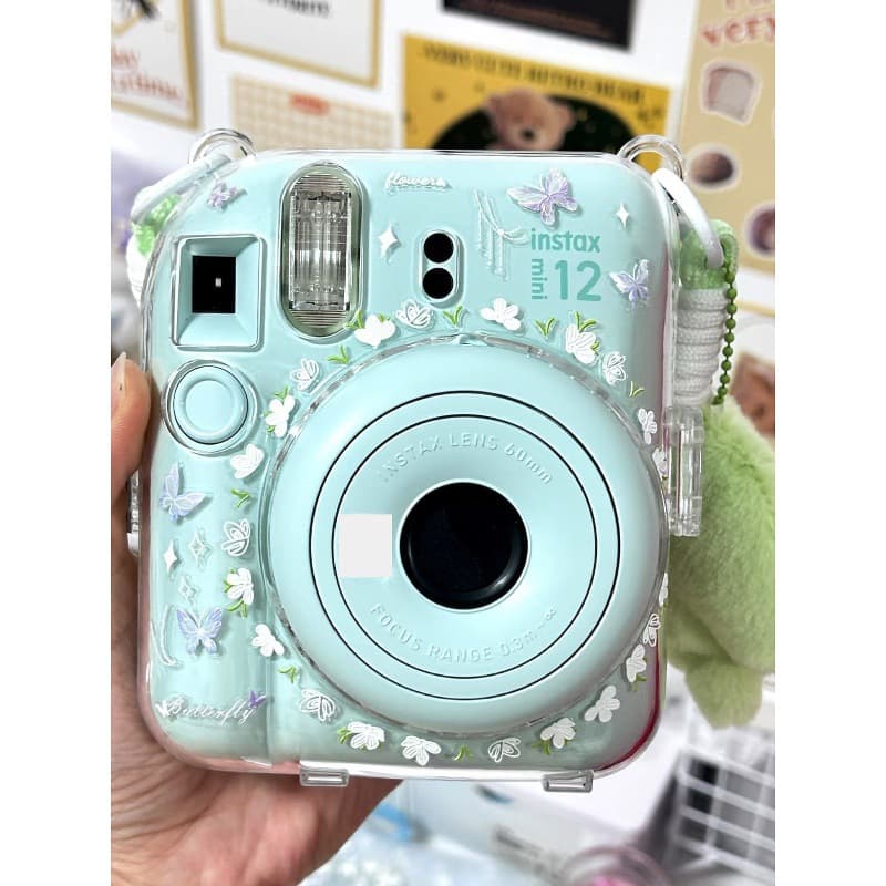 Cute Instax Mini 12 Transparent Protective Case Sticker Compatible with Fujifilm 11 Mini SE Camera Cover
