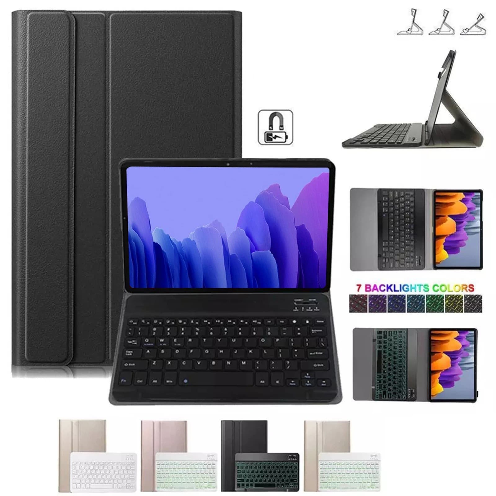 Suitable for Samsung S7FE Bluetooth keyboard split A7 protective case P610 backlit keyboard tablet leather case S6lite