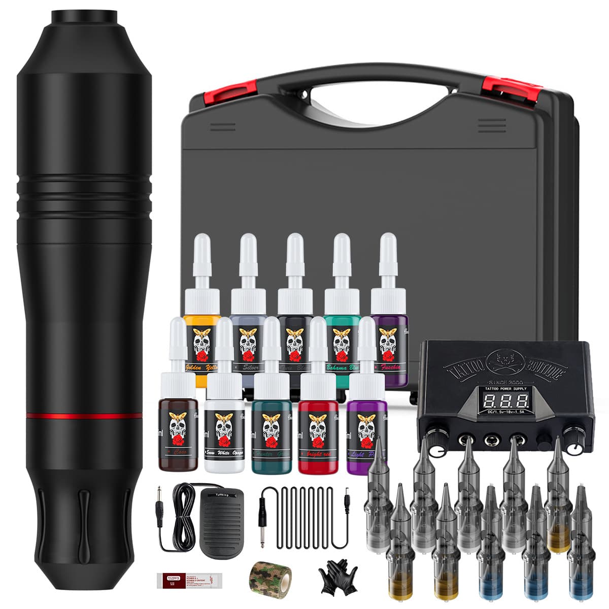 Cross-border Hot Selling Tattoo Kit Tattoo Pen Set Pen Style Tattoo Motor Machine Kit Tattoo Integrated Machine Set