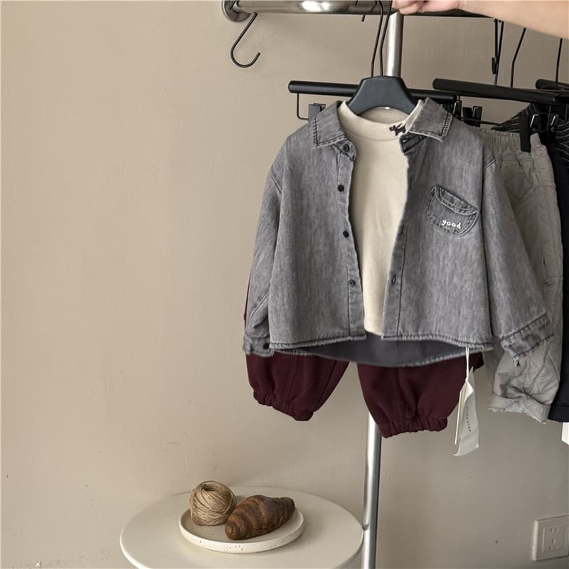 Naihe children's clothing brand fleece-lined denim shirt, new winter style, Korean style cardigan for boys and girls, toddler shirt.