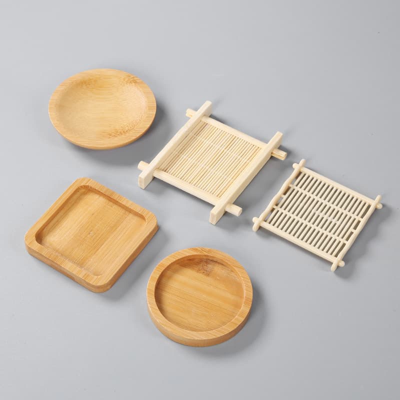 Wedding Pastry Coaster Tic-Tac-Toe Bamboo Heat-Insulating Teacup Coaster Cup Holder Small Decorative Mat Personal Water Cup Coaster