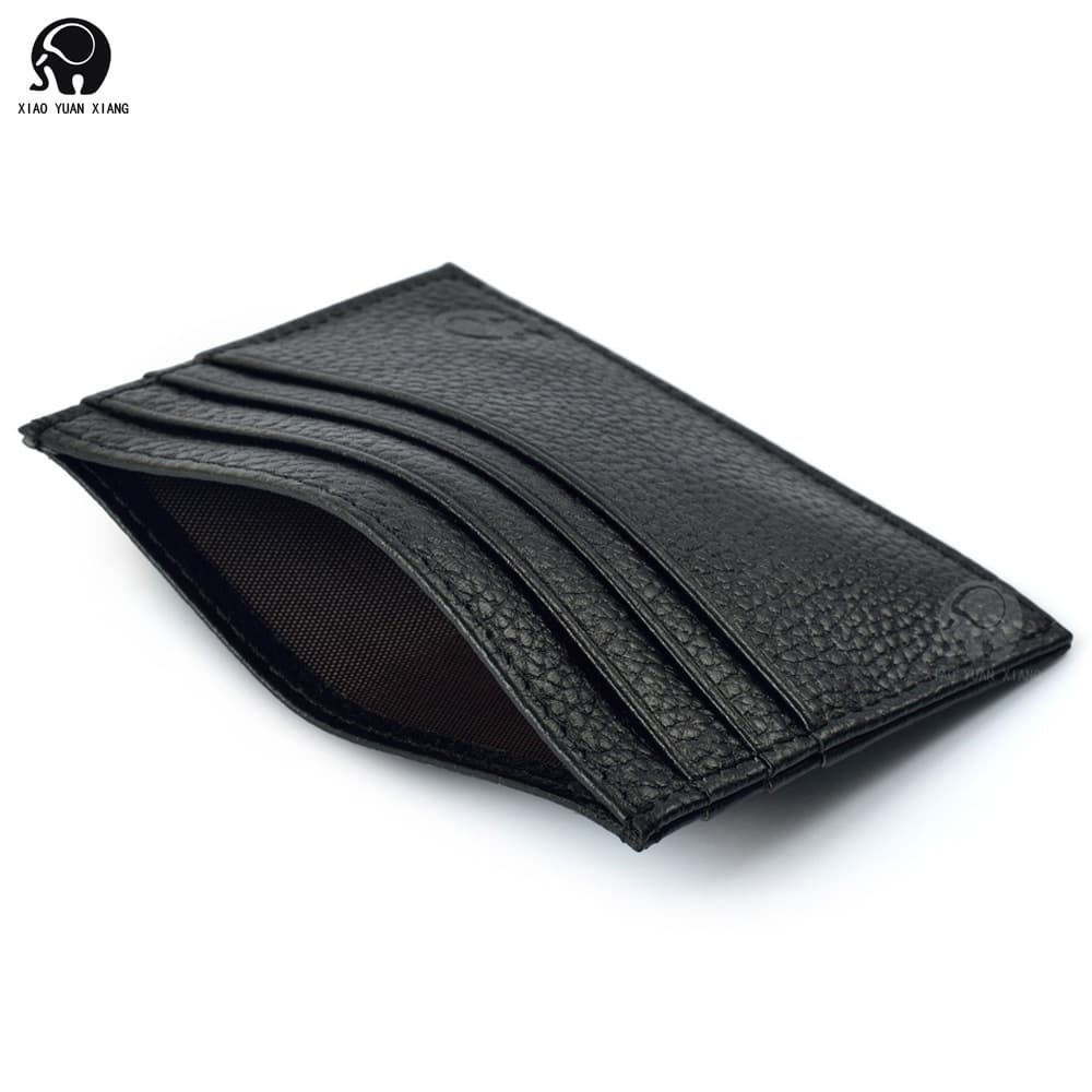 Small round elephant small wallet universal multi-coin purse card slot small card holder men's and women's card holder first layer cowhide black