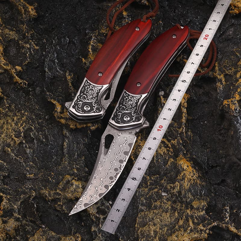 Outdoor folding knife, camping survival knife, field sharp carrying handle meat knife, high hardness tactical knife