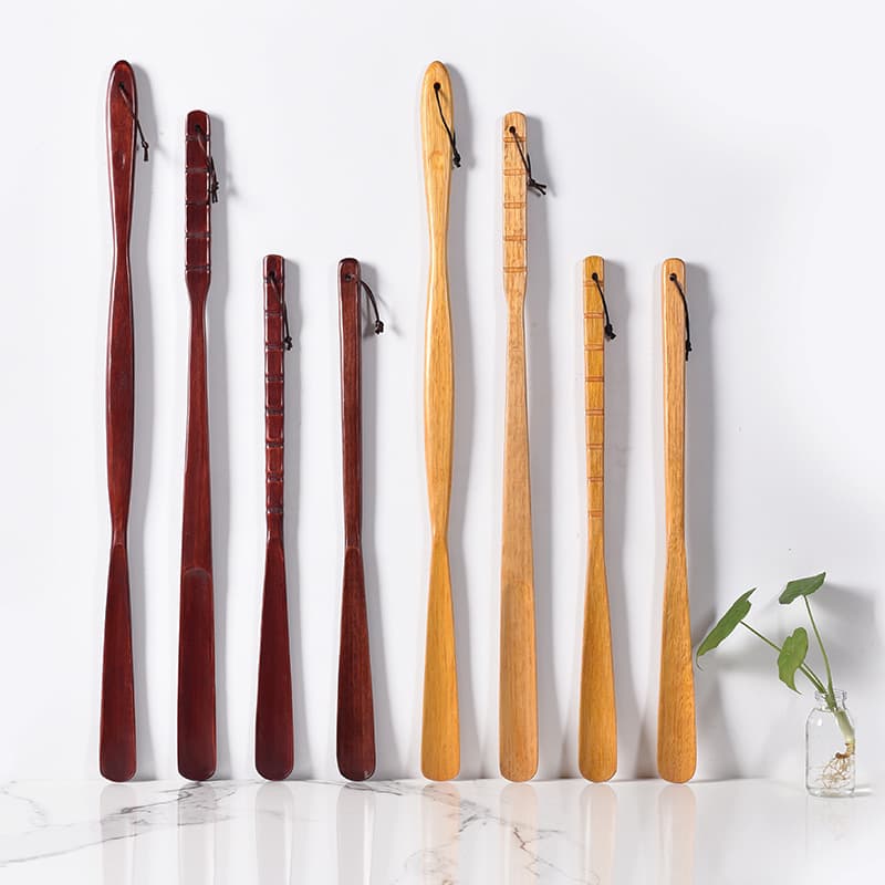 Manufacturer Wooden Shoe Horn, Real Wood Shoe Helper for Lazy, Pregnant, Elderly with Long/Short Handle, Bulk