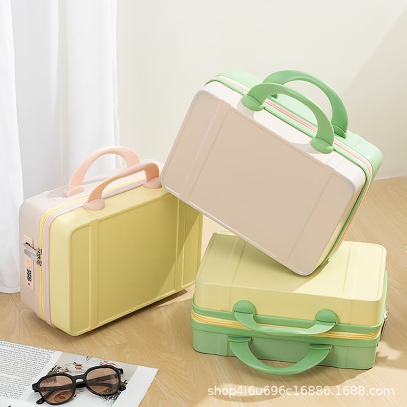 In-stock Small Luggage, Mini Cosmetic Case, 14-inch Small Case for Souvenir Gifts, Customizable Hand Carry Storage Bag with Combination Lock