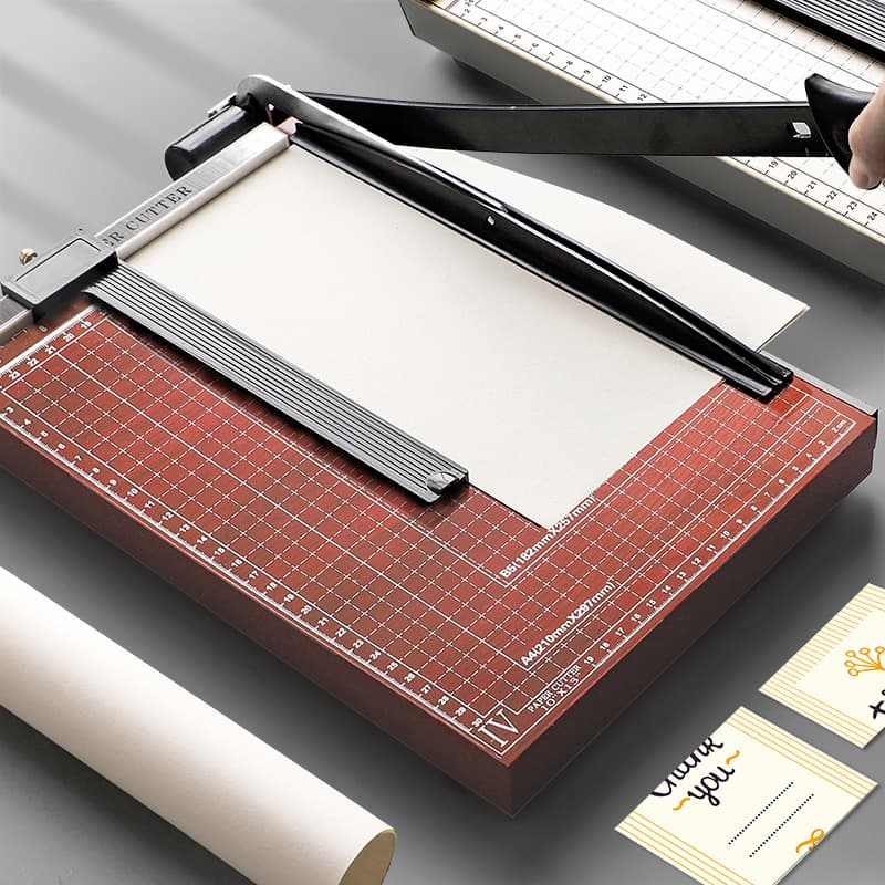 Manual Mini A4 Paper Cutter, A5 Paper Trimmer with Wooden or Steel Photo Guillotine for Paper Cutting
