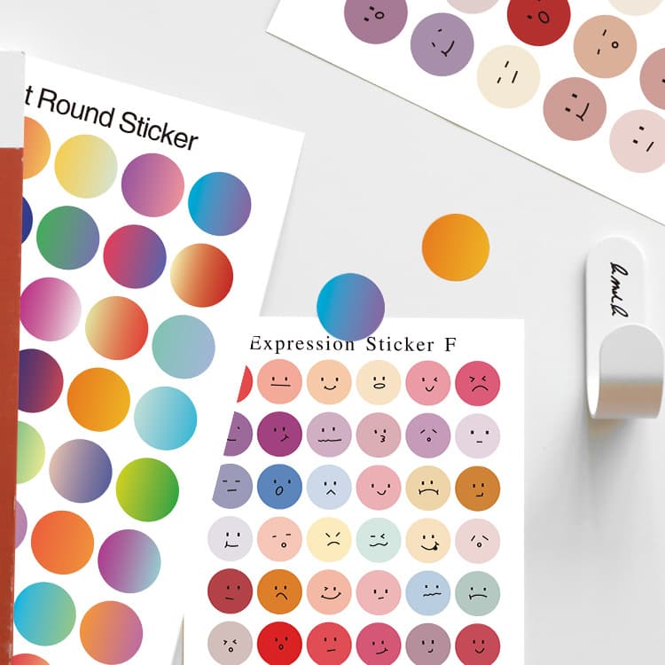 Factory Direct Ins Dot Stickers Emoji Stickers Colored Coated Paper Sticker Labels