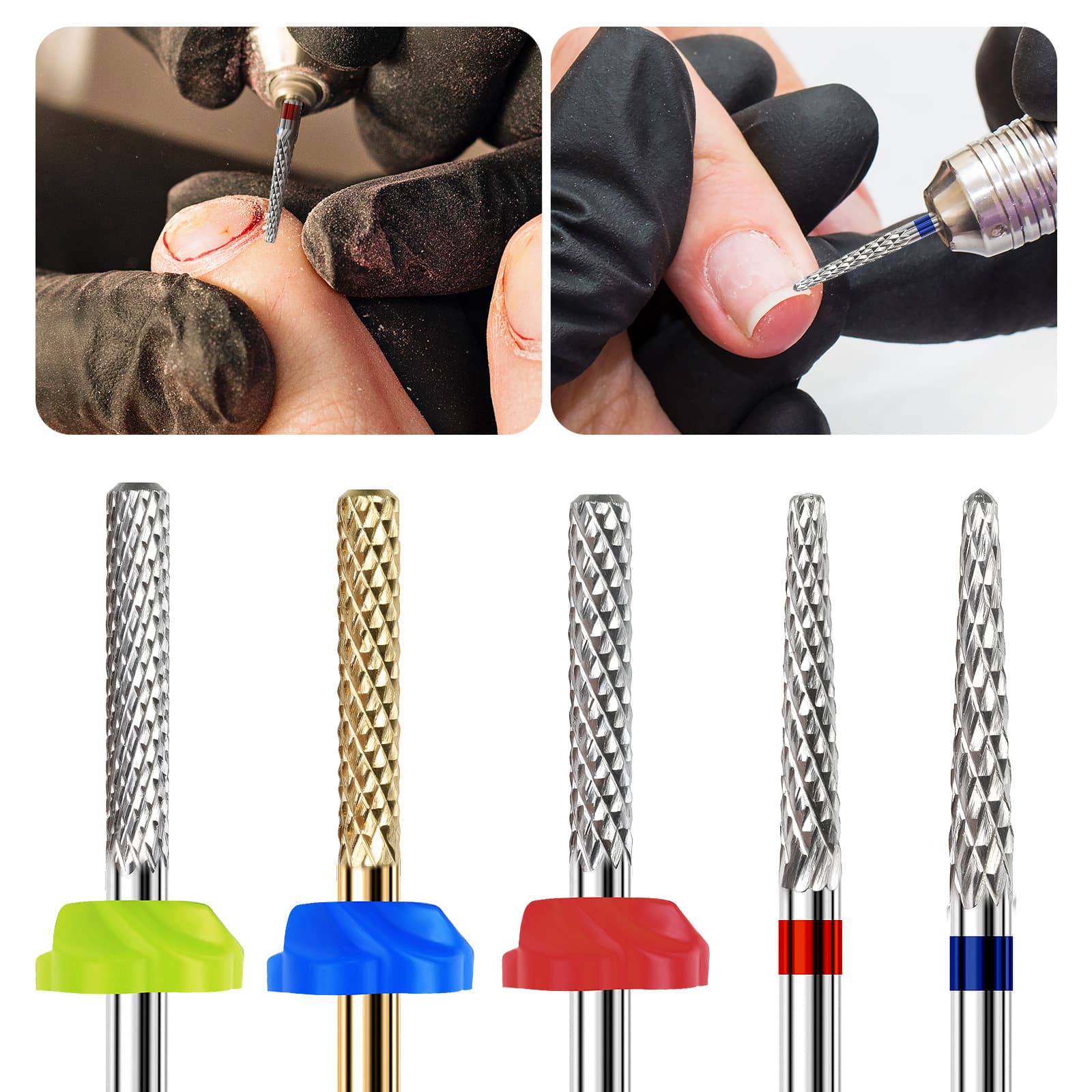 Cross-border manicure polishing head, nail removal alloy drill bit, dead skin engraving and grinding tool, nail pre-processing rocket head