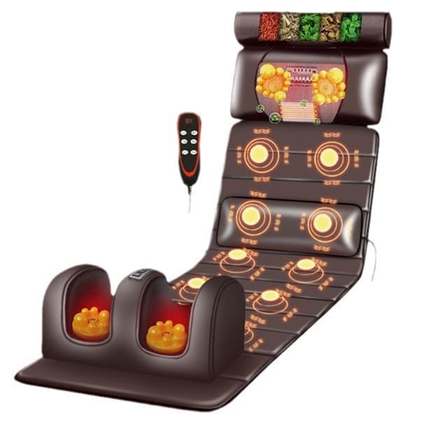 Multi-function Electric Massage Mattress with Neck Kneading and Back Massage, Compliant with EU and US Standards