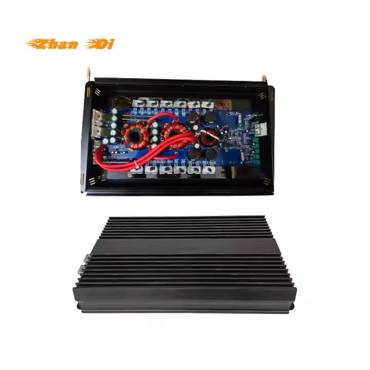 1-Channel High-Quality Class D Monoblock Car Amplifier 1500-Watt Car Subwoofer Amp