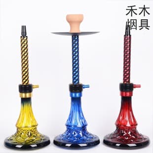 Export Hookah Factory Direct Single-Hose Colored Glass Hookah Aluminum Hookah Shisha