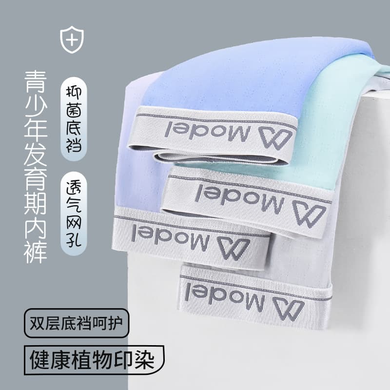 Teen Boys' Underwear Ice Silk Seamless Boxer Briefs Summer Middle High School Student Shorts
