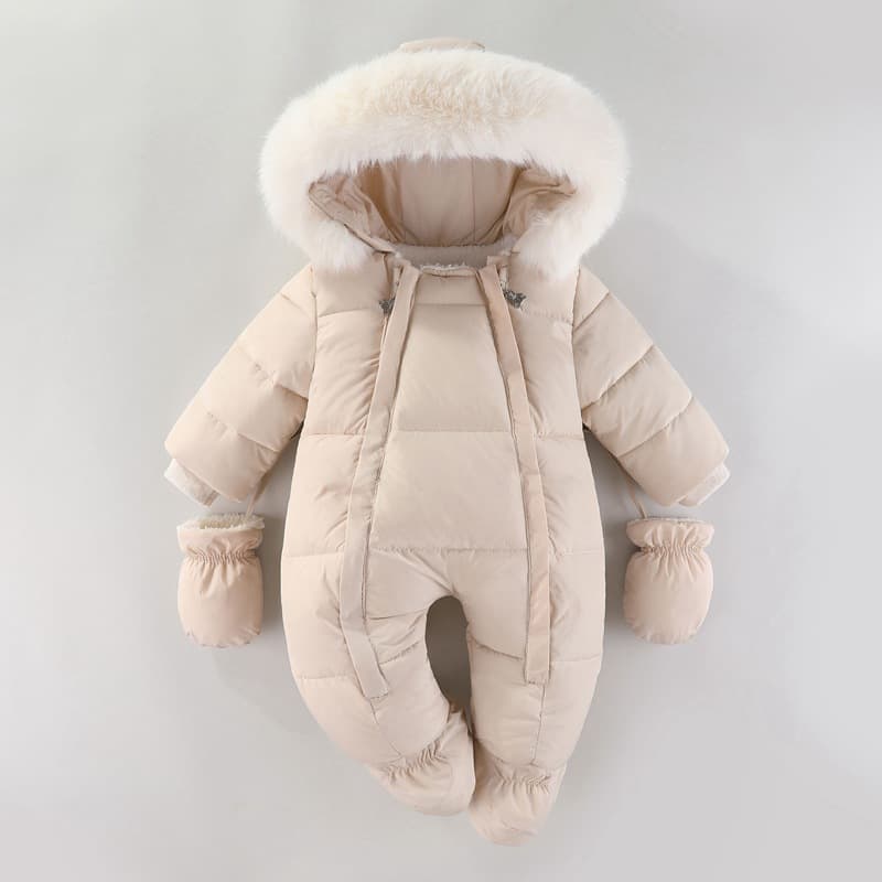 Cross-border Baby Clothes Winter Newborn Girl Romper Fleece Lined Cotton Padded Jumpsuit Outdoor Clothes Winter Cotton Coat