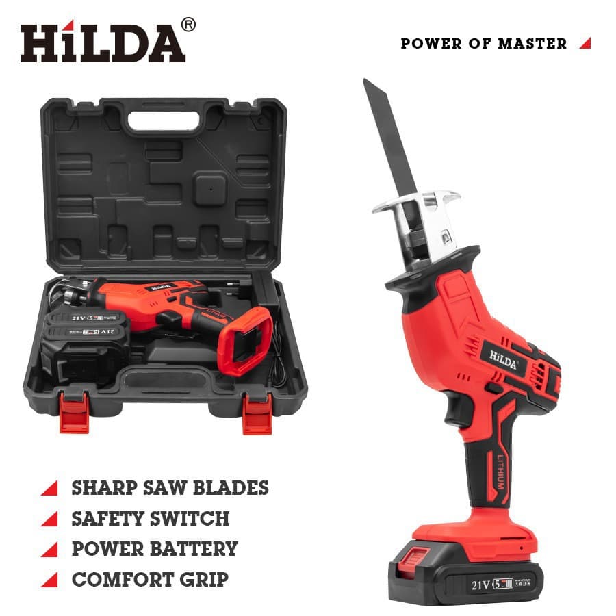 Hilda Reciprocating Saw, Pruning Saw, Lithium-Ion Woodworking Electric Saw, Small One-Handed Saw, Outdoor Electric Chainsaw, Cross-Border