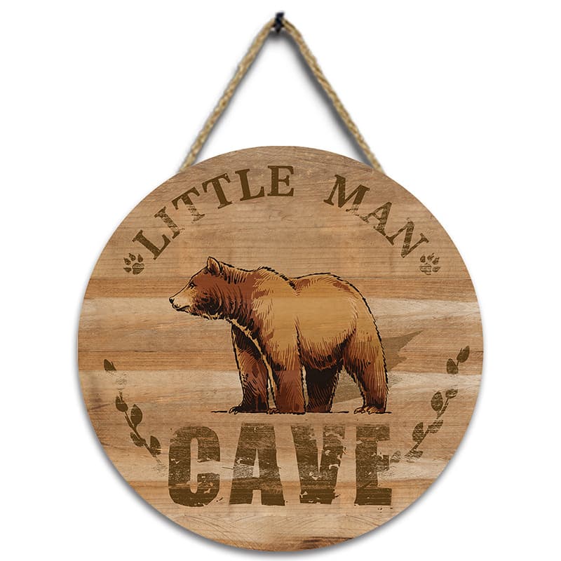 Wall-mounted wooden sign for boys' bedroom decoration, door hanging plaque, solid wood home decor