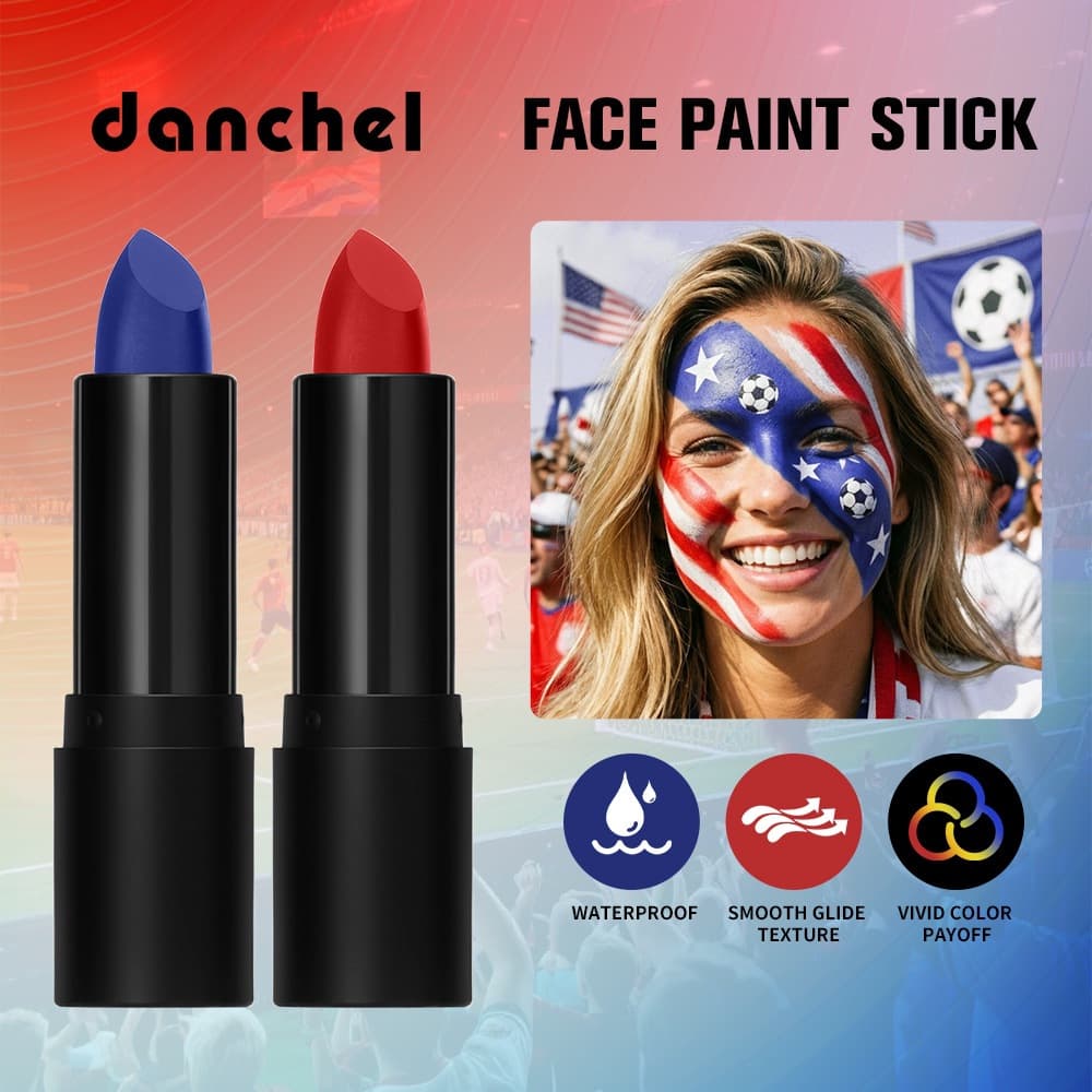 Cross-border cosmetics danchel face paint stick face paint World Cup multicolor easy to color stage makeup sporting event foreign trade