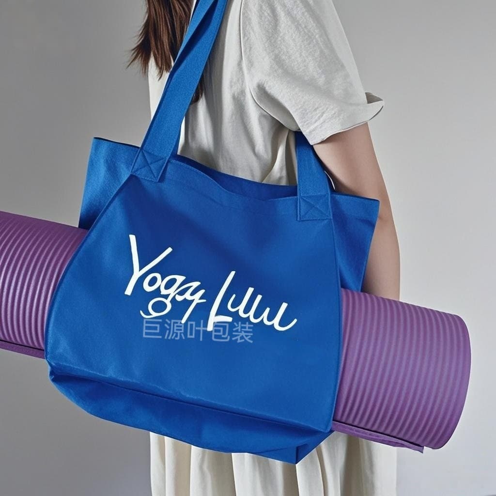 Unique letter-print canvas bag, Korean style, large capacity, suitable for college students, yoga mat, gym bag.