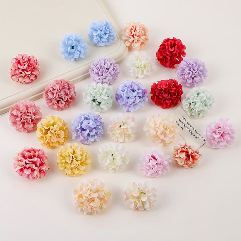 Wedding Decorative Ball Chrysanthemum, Home Decoration Artificial Ball Chrysanthemum Head DIY Fake Flower Wedding Setup