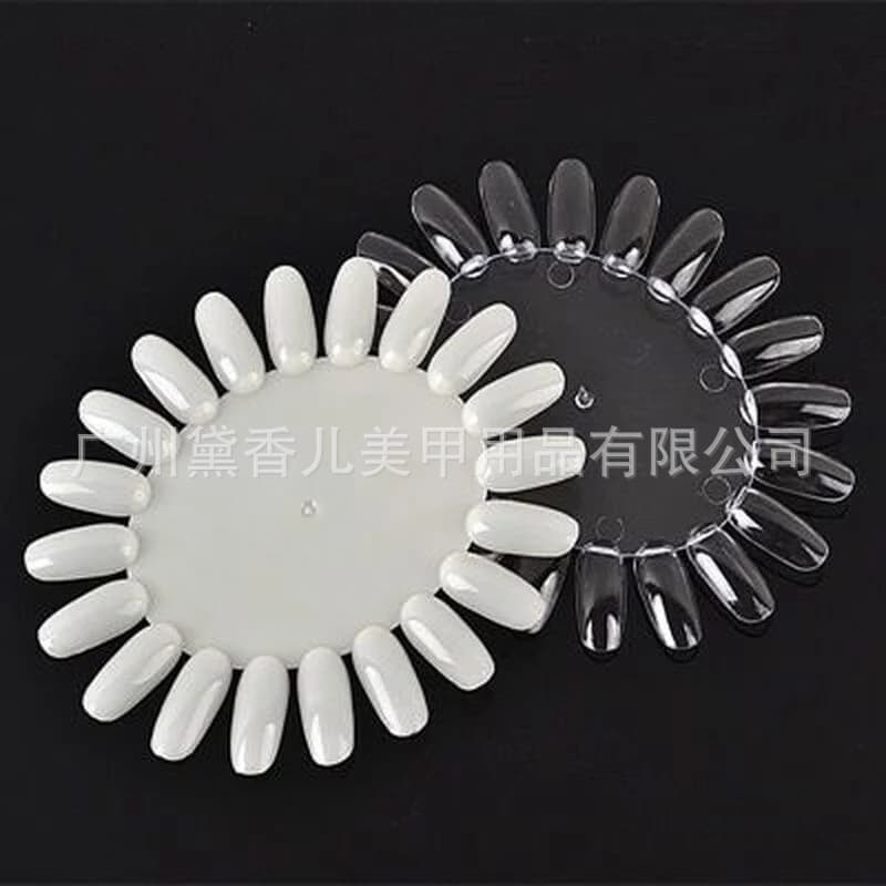 20-Color Oval Nail Practice Swatch Display Board with Nail Polish Color Chart