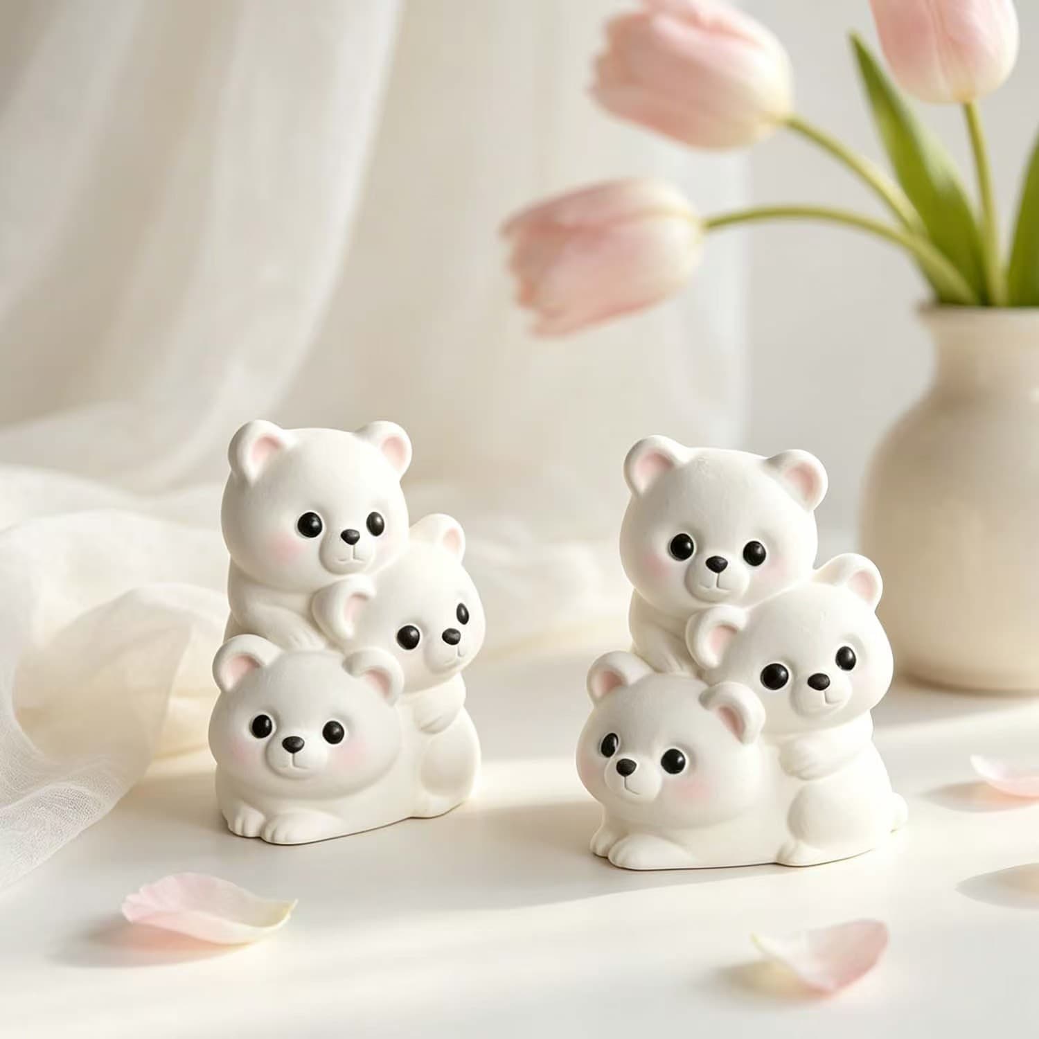 DIY crystal glue resin plaster mold Three Bears scented candle decorative ornaments silicone mold