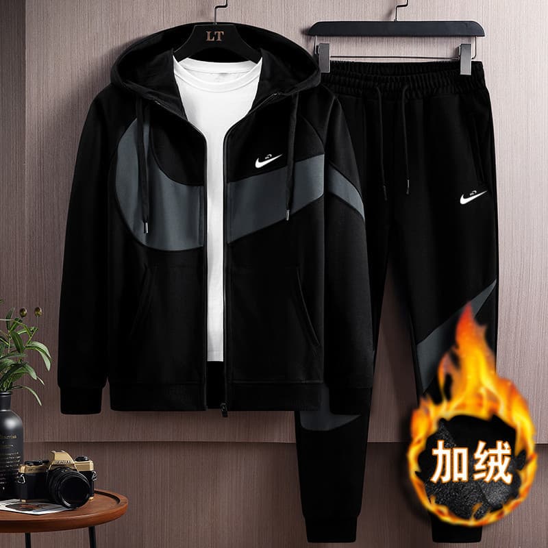 Men's 2025 Spring/Autumn Sportswear Set New Casual Hooded Jacket with Jogger Pants Two-Piece Set