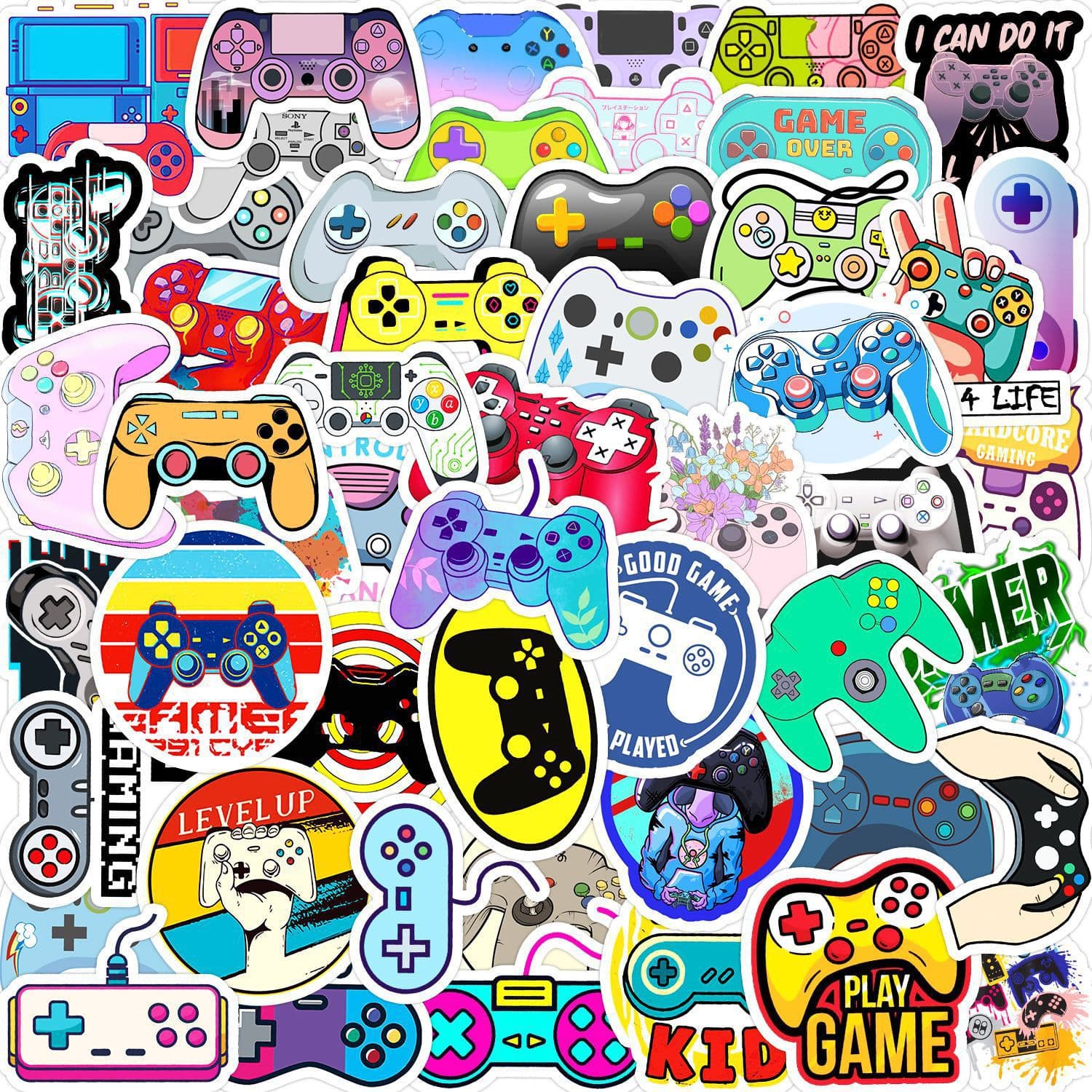 50 Game Console Controller Graffiti Stickers Car Phone Cup Decorative Stickers Notebook Journal Waterproof Stickers