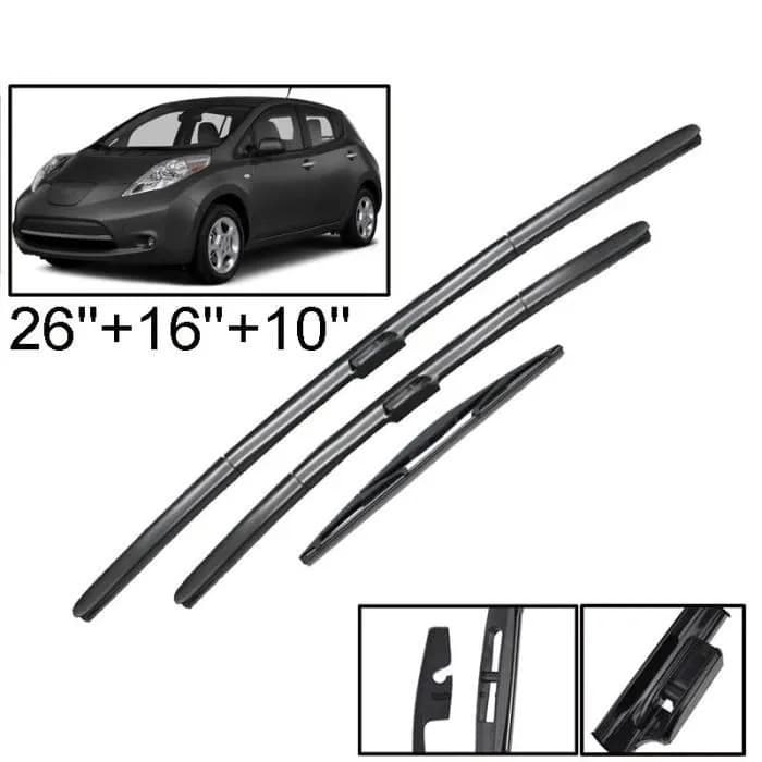 Suitable for Nissan Leaf MK1 2010-2017 front and rear wiper side U wiper blade wiper blade