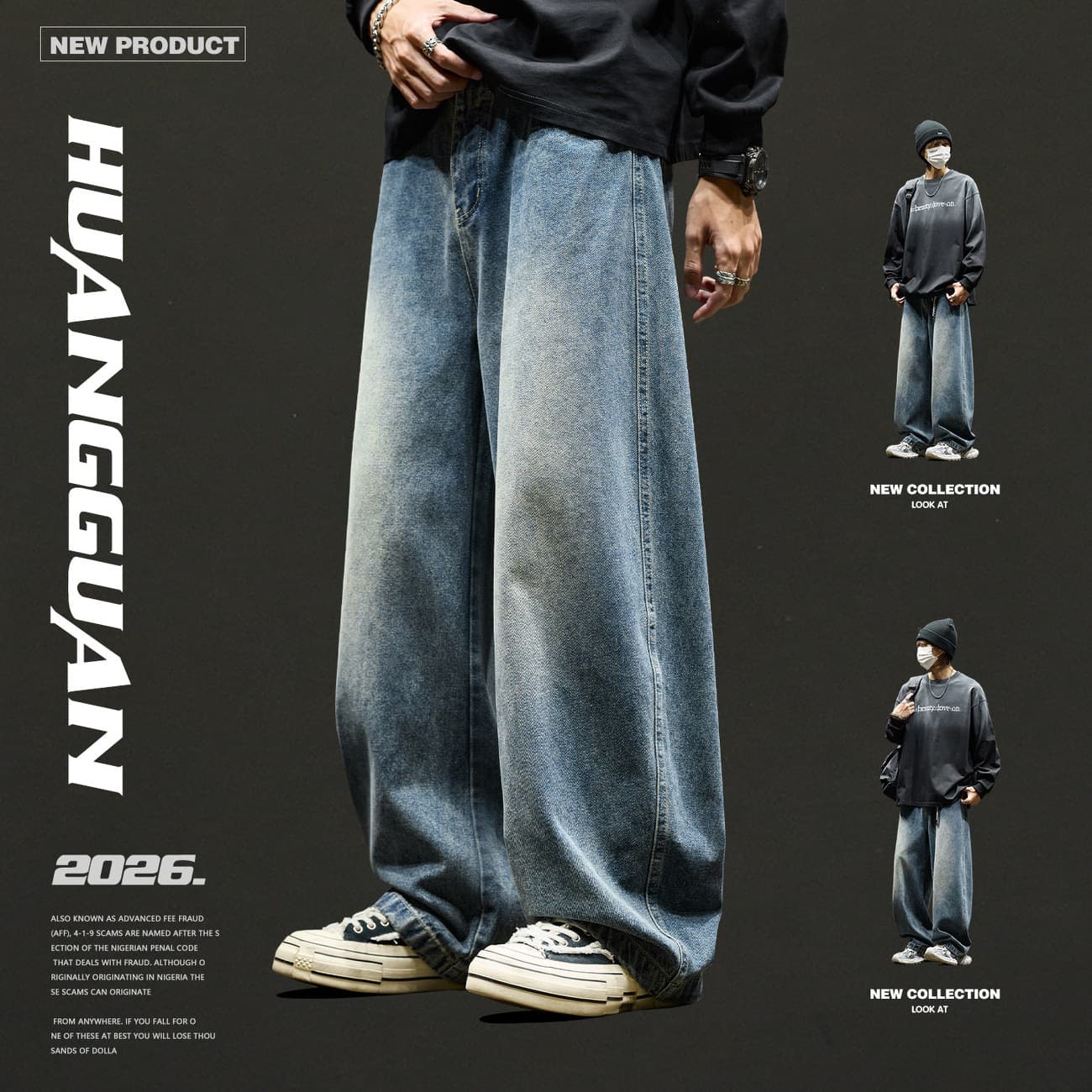 American Style Men's Jeans Spring/Autumn Loose Straight Leg Cargo Casual Pants Summer Men's Trousers