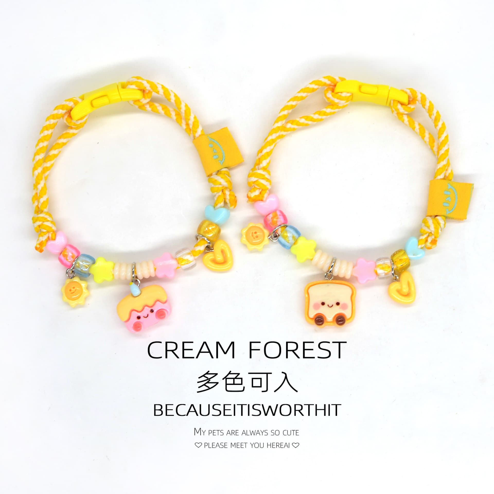 Cross-border Hot Selling Pet Supplies Cat Collar Dog Cat Color Necklace Accessories In Stock Cute Cartoon