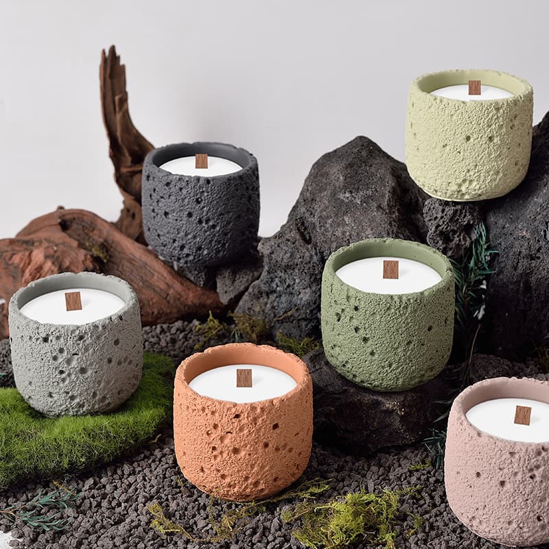 Cross-border Hot Selling Creative Cement Candle Cup Candle Container Aromatherapy Cup Romantic Scented Gift Factory Direct