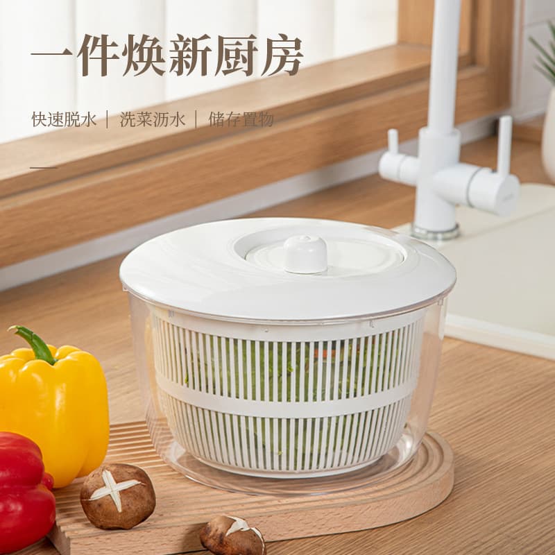 Kitchen Dripping Basket Salad Spin Dryer Vegetable Washing Bowl Water Sling Dripper Home Manual Vegetable and Fruit Dehydrator