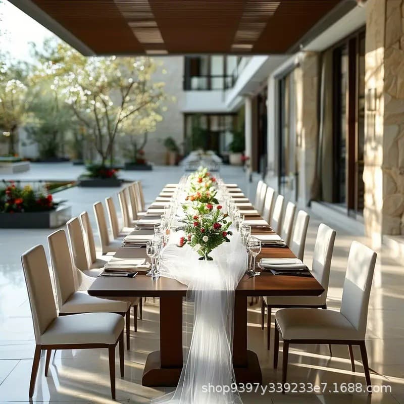 Cross-border Sheer Voile Wedding Chair Back Sash Backdrop Fabric Swiss Wedding Decoration White Sheer Ceiling Organza Mesh Fabric Decor