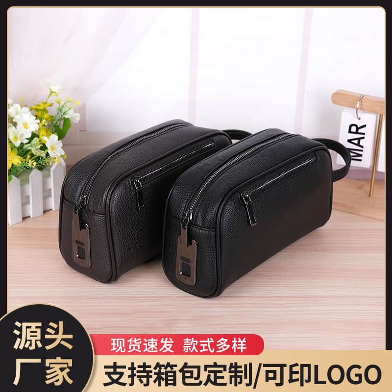 Customized new men's clutch password lock large capacity business casual handbag soft leather multi-pocket handbag for men