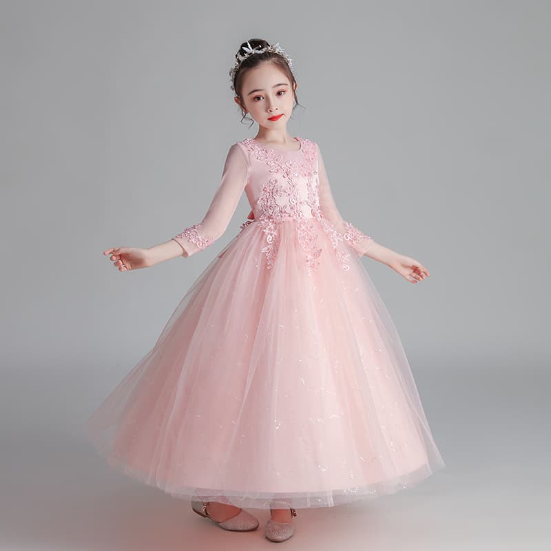 Princess Dress for Girls Tutu Tulle 2020 Autumn/Winter New Long Sleeve Stylish Children's Gown Performance Dress